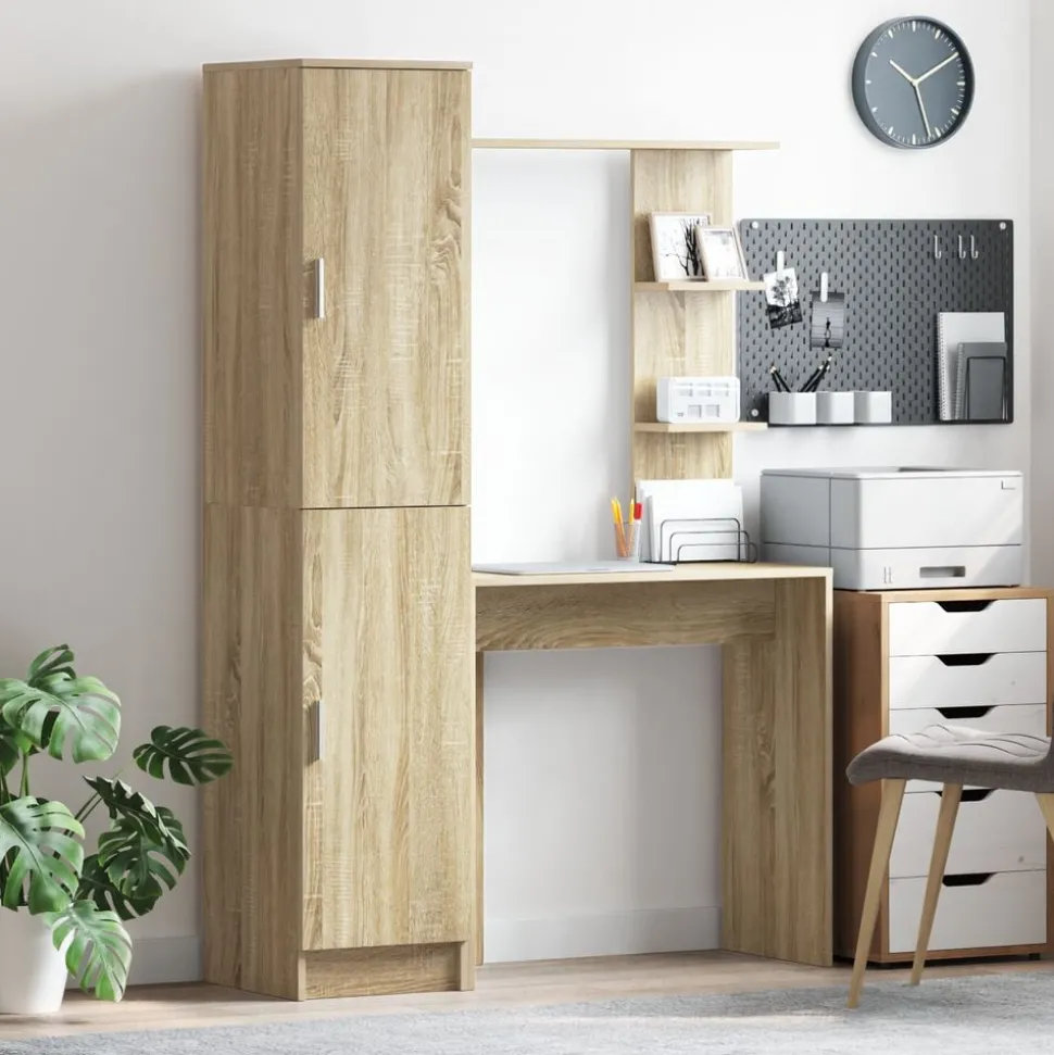 vidaXL Bureau 2 pcs Sonoma Eiken