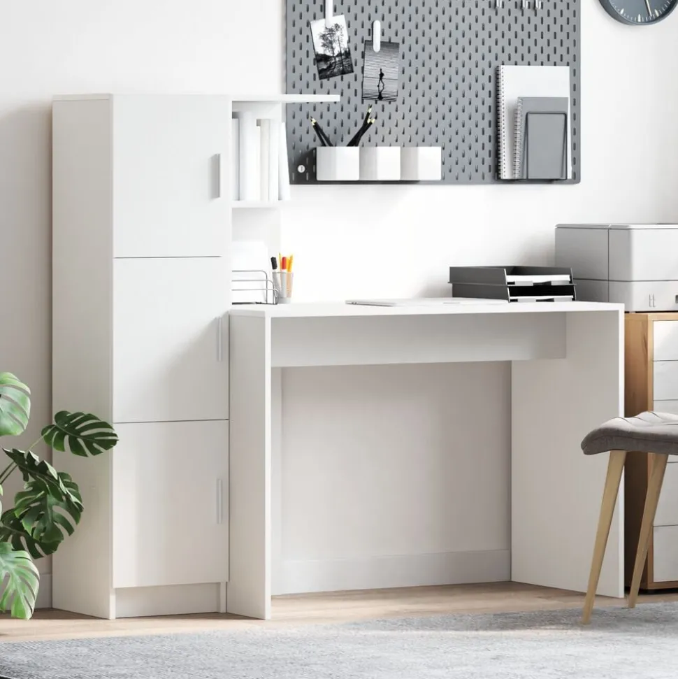 vidaXL Bureau 2 pcs Wit