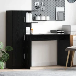 vidaXL Bureau 2 pcs Zwart Eiken