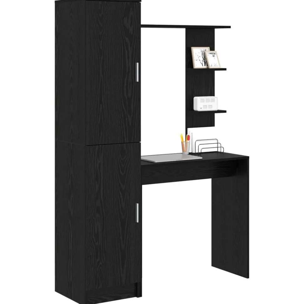 vidaXL Bureau 2 pcs Zwart Eiken