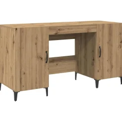 vidaXL Bureau Ambachtelijk eiken 140 x 50 x 75 cm Bewerkt hout