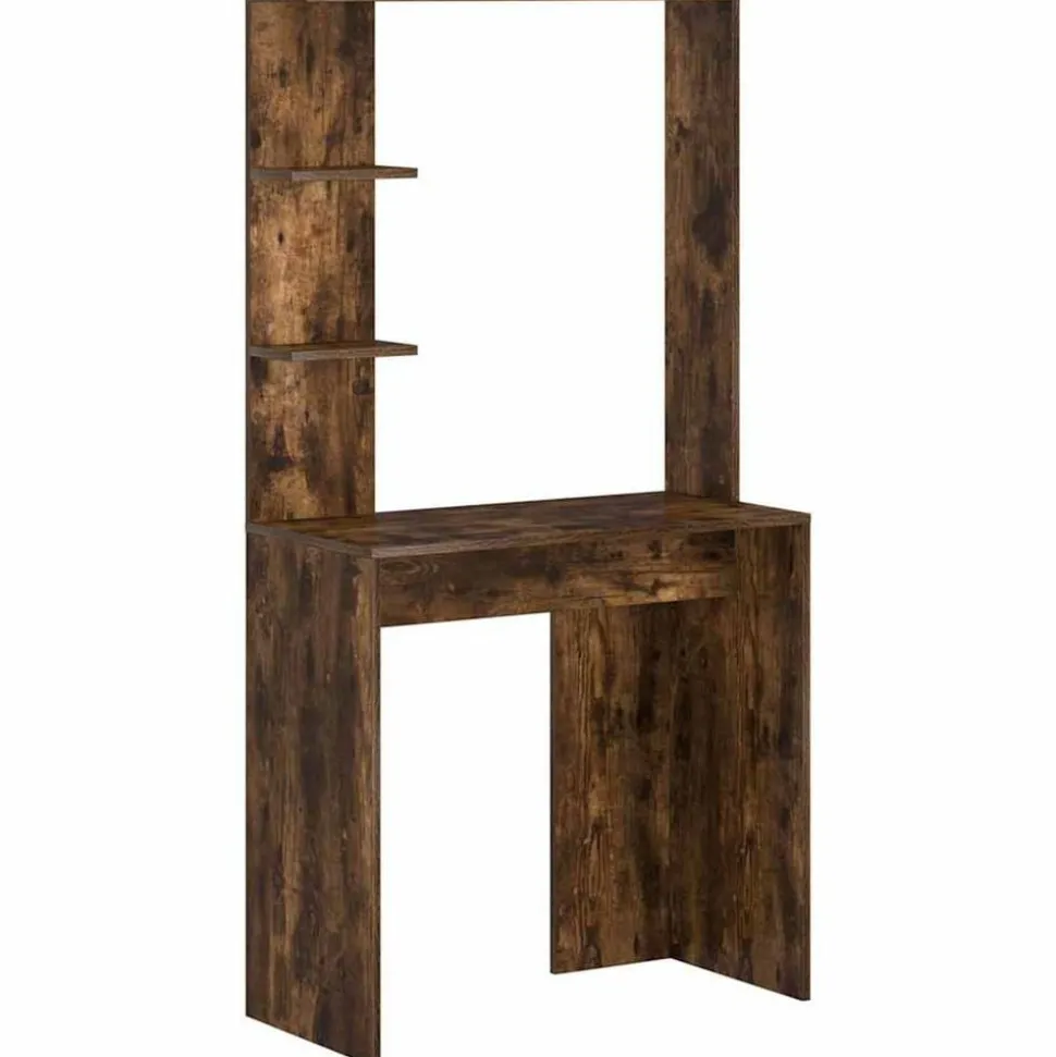 vidaXL Bureau Gerookt eiken 78,5 x 37 x 154,5 cm Bewerkt hout