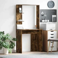 vidaXL Bureau Gerookt eiken 78,5 x 37 x 154,5 cm Bewerkt hout
