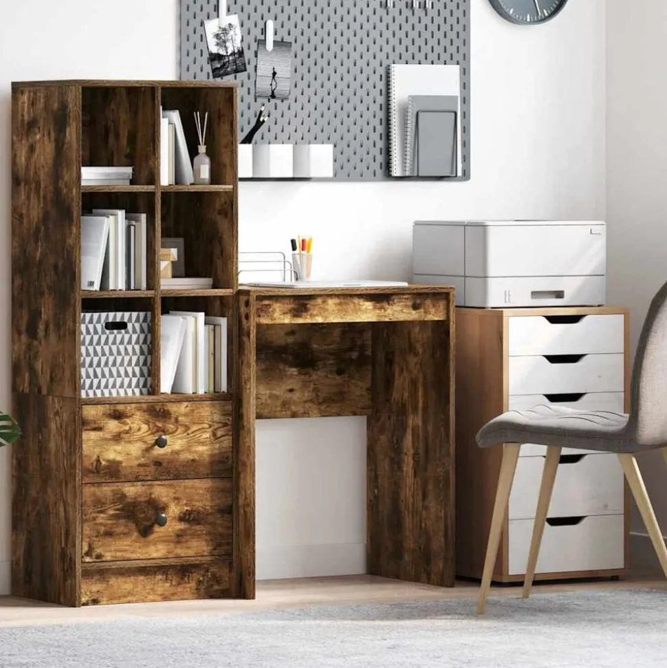 vidaXL Bureau Gerookt eiken 60 x 40 x 76 cm