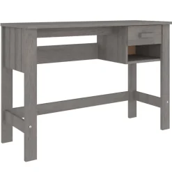 vidaXL Bureau HAMAR 110x40x75 cm massief grenenhout lichtgrijs