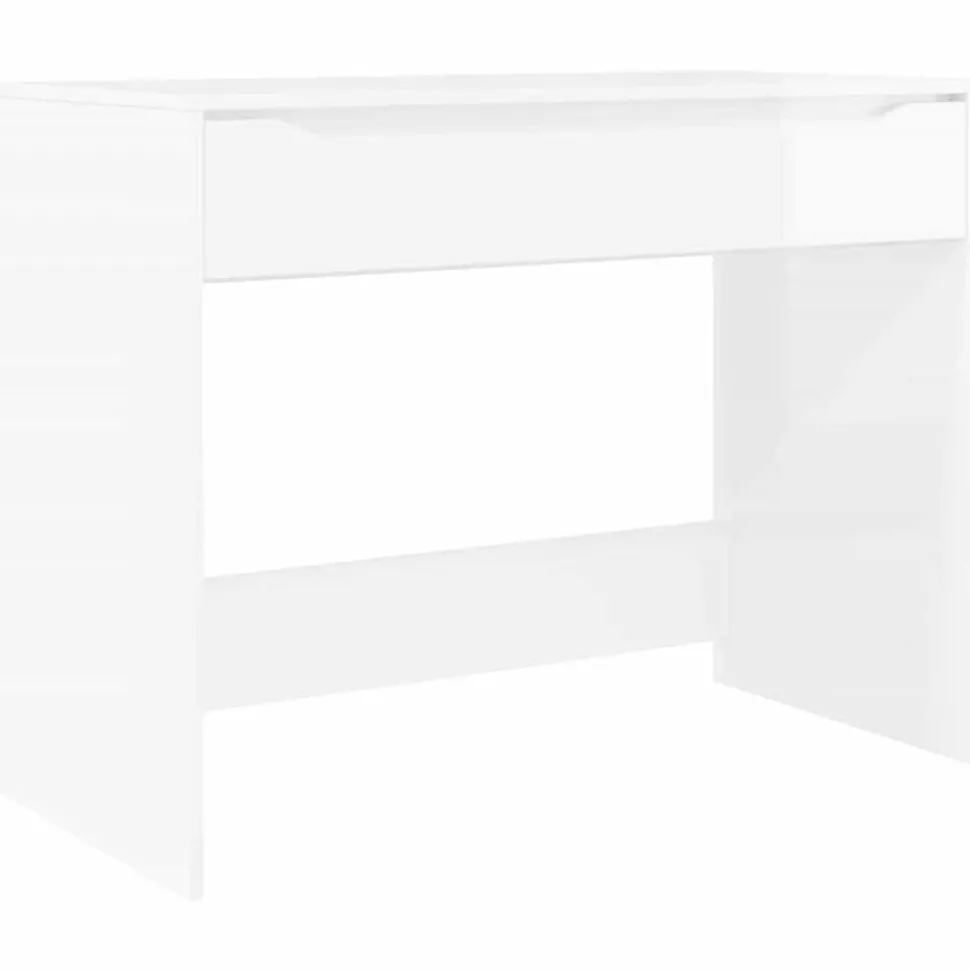 vidaXL Bureau Hoogglans Wit 100 x 50 x 78 cm Geconstrueerd hout