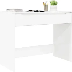 vidaXL Bureau Hoogglans Wit 100 x 50 x 78 cm Geconstrueerd hout