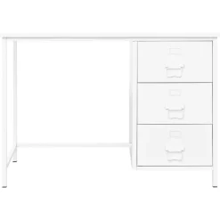 vidaXL Bureau industrieel met lades 105x52x75 cm staal wit