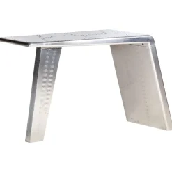 vidaXL Bureau luchtvaartstijl 112x50x76 cm metaal zilverkleurig