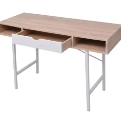 vidaXL bureau met 1 lade eiken en wit