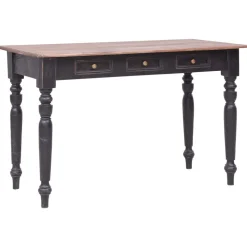 vidaXL Bureau met 3 lades 117x57x75 cm massief mahoniehout