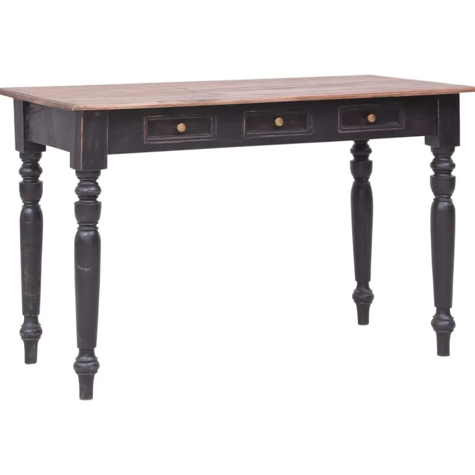 vidaXL Bureau met 3 lades 117x57x75 cm massief mahoniehout