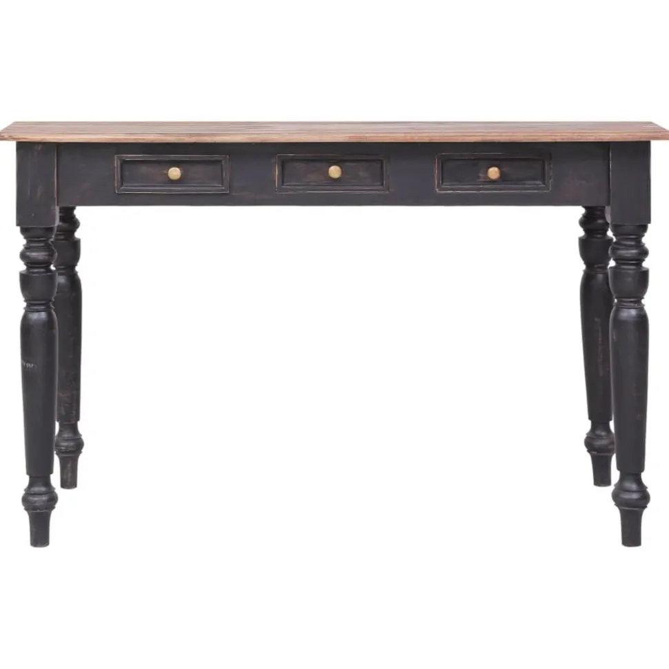 vidaXL Bureau met 3 lades 117x57x75 cm massief mahoniehout