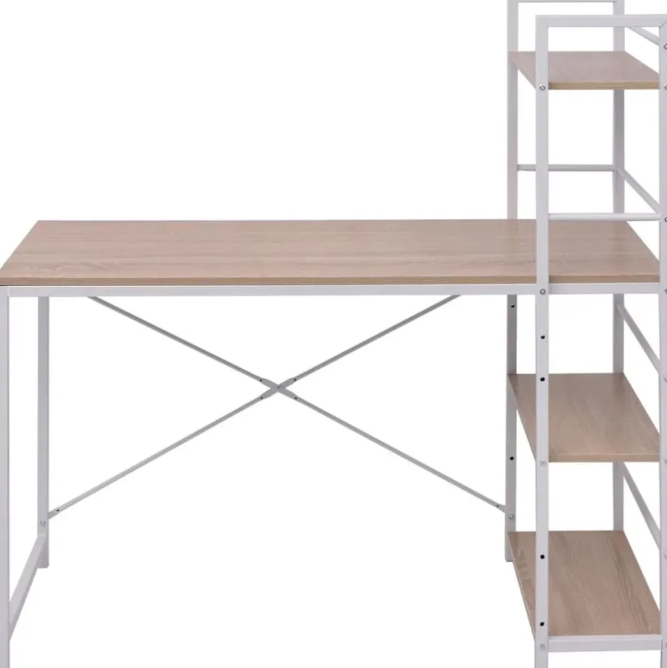 vidaXL Bureau met boekenkast 4-laags eikenkleurig