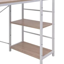 vidaXL Bureau met boekenkast 4-laags eikenkleurig