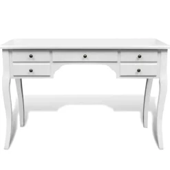 vidaXL Bureau met gebogen poten en 5 lades Franse stijl