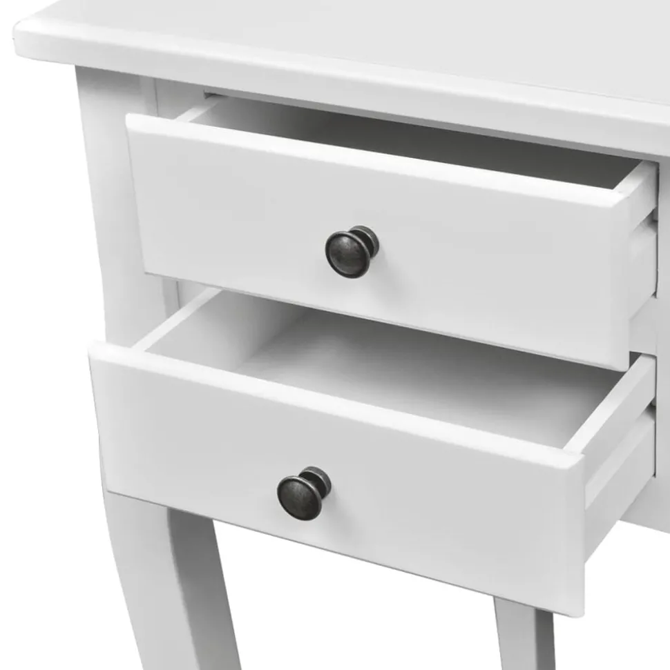 vidaXL Bureau met gebogen poten en 5 lades Franse stijl