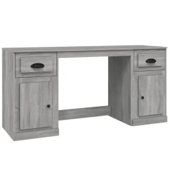 vidaXL Bureau met kast bewerkt hout grijs sonoma eikenkleurig