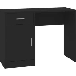 vidaXL Bureau met kast en lade 100x40x73 cm bewerkt hout zwart