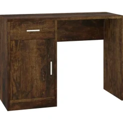 vidaXL Bureau met kast en lade 100x40x73 cm bewerkt hout gerookt eiken
