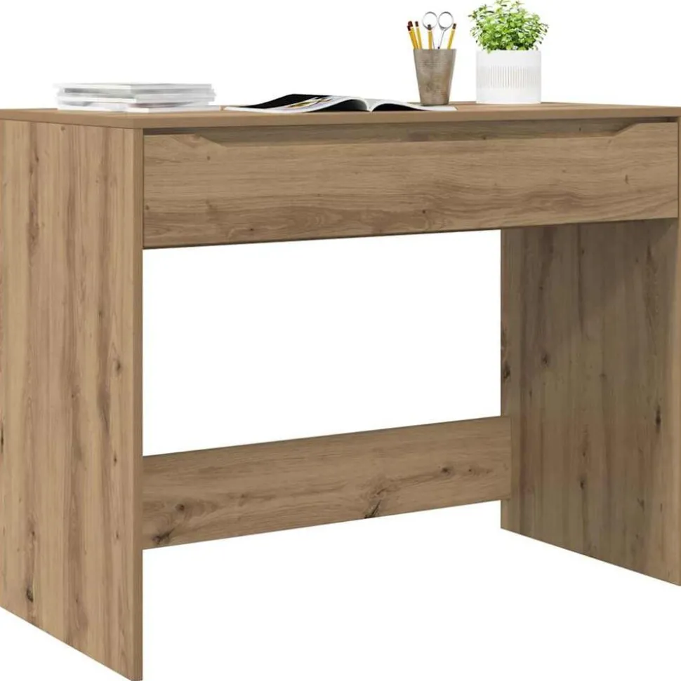 vidaXL Bureau met lade Artisan Eik 100 x 50 x 78 cm Geconstrueerd hout