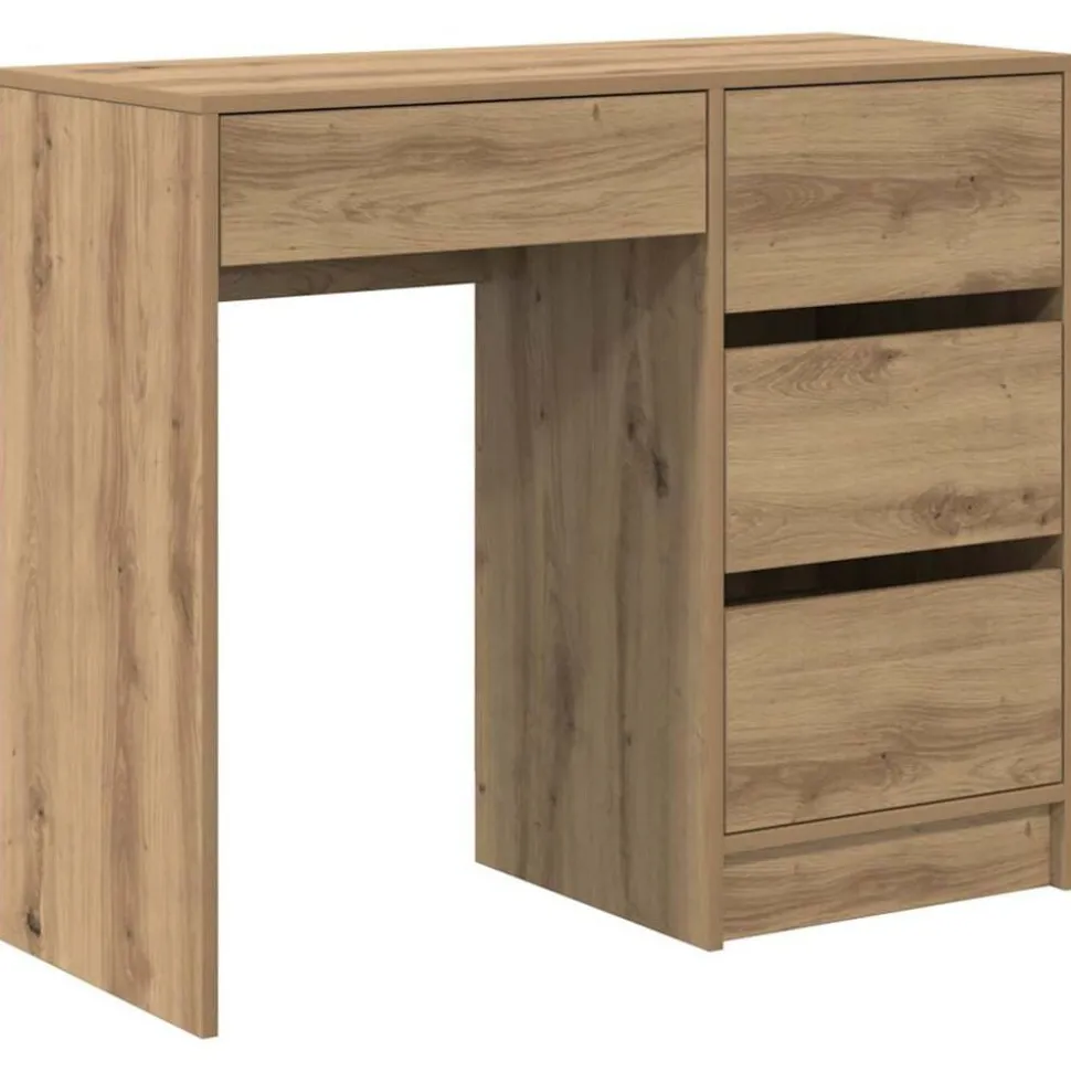 vidaXL Bureau met lade Artisan Eiken 90 x 37,5 x 75 cm Bewerkt hout