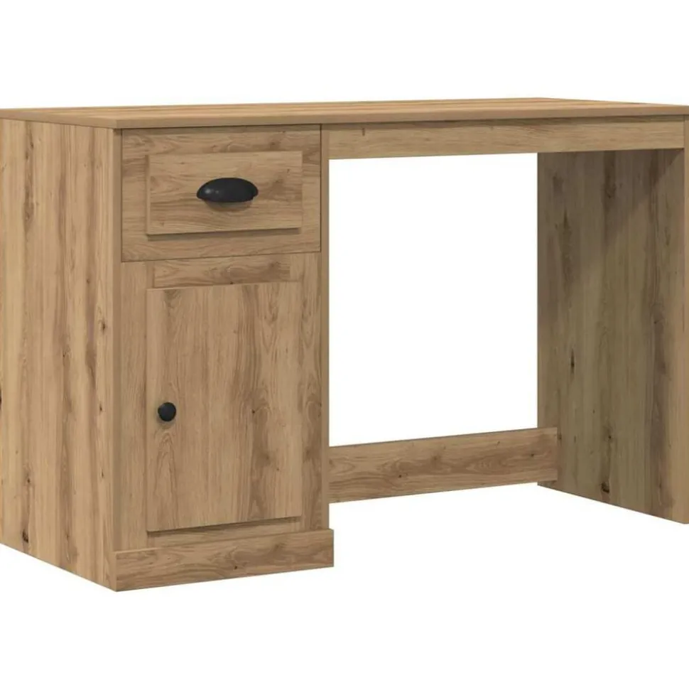 vidaXL Bureau met lade Artisan Eiken 50 x 115 x 75 cm Bewerkt hout