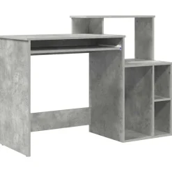 vidaXL Bureau met lade Beton Grijs 120,5 x 44 x 88,5 cm Bewerkt hout