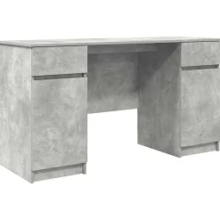 vidaXL Bureau met lade Betongrijs 140 x 49 x 76 cm Bewerkt hout