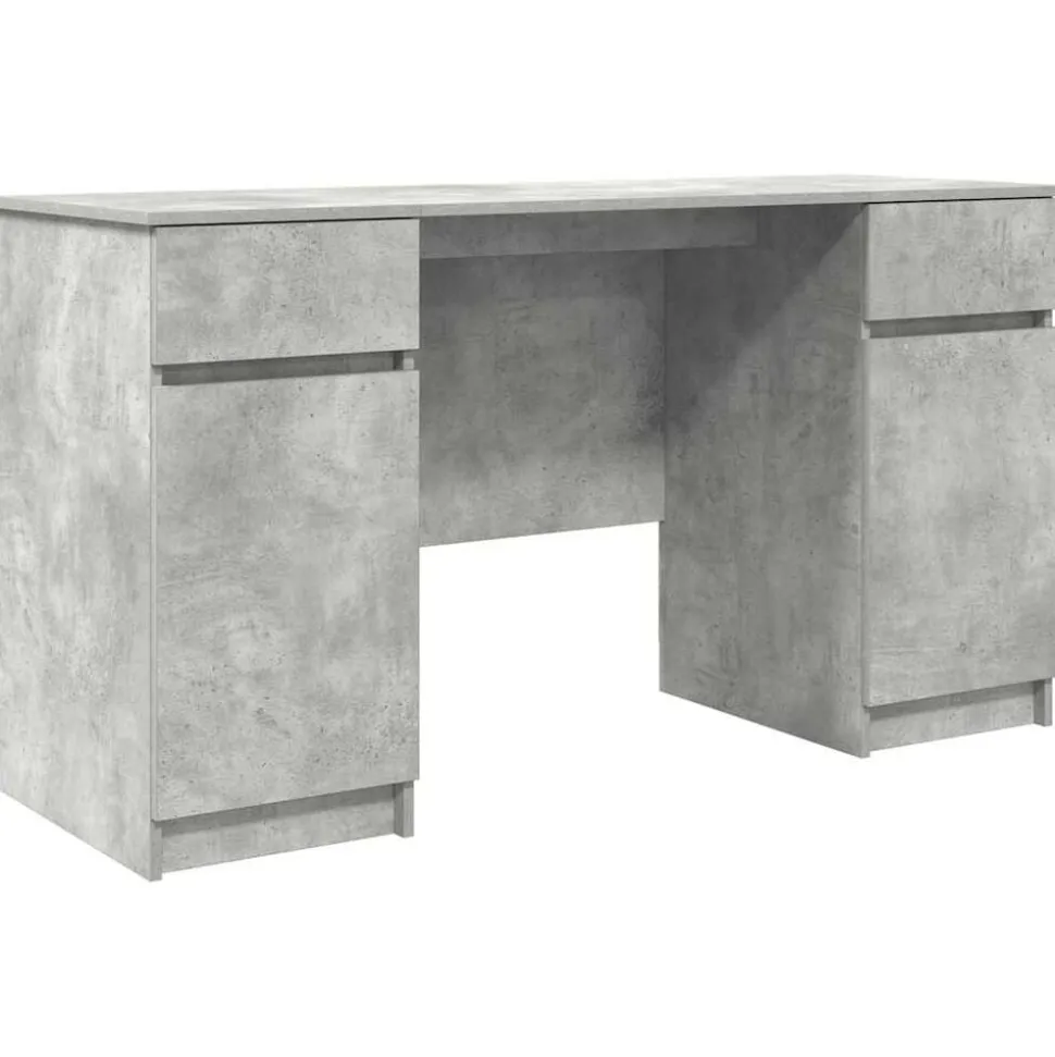vidaXL Bureau met lade Betongrijs 140 x 49 x 76 cm Bewerkt hout