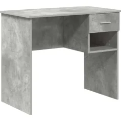 vidaXL Bureau met lade Beton Grijs 90 x 49 x 75 cm Bewerkt hout