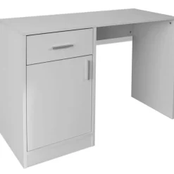 vidaXL Bureau met lade en kastje 100x40x73 cm wit