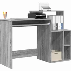 vidaXL Bureau met lade Grijs Sonoma 120,5 x 44 x 88,5 cm Bewerkt hout