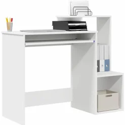 vidaXL Bureau met lade met plank Wit 106 x 41 x 88.5 cm Bewerkt hout