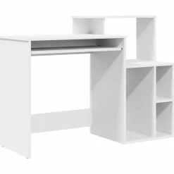 vidaXL Bureau met lade met plank Wit 120,5 x 44 x 88,5 cm Bewerkt hout