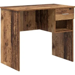 vidaXL Bureau met lade met plank Oud Hout 90 x 49 x 75 cm Bewerkt hout