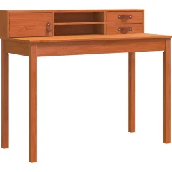 vidaXL Bureau met lade Wasbruin 110 x 50 x 93 cm Massief Grenen Hout