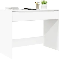 vidaXL Bureau met lade Wit 100 x 50 x 78 cm Geconstrueerd hout