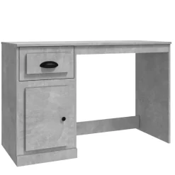vidaXL Bureau met lade 115x50x75 cm bewerkt hout betongrijs