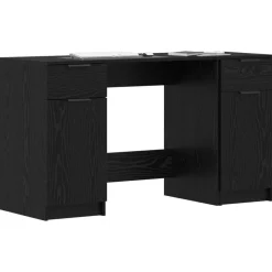 vidaXL Bureau met lade Zwart Eiken 133 x 50 x 75 cm Bewerkt hout