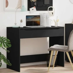 vidaXL Bureau met lade Zwart 100 x 50 x 78 cm Geconstrueerd hout