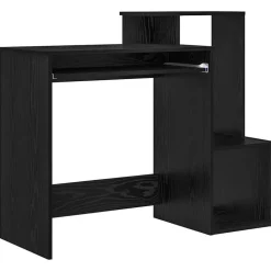 vidaXL Bureau met lade Zwart Eiken 106 x 41 x 88.5 cm Bewerkt hout