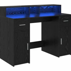 vidaXL Bureau met lade Zwart eiken 120 x 55 x 91 cm Bewerkt hout