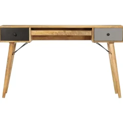 vidaXL Bureau met lades 130x50x80 cm massief mangohout