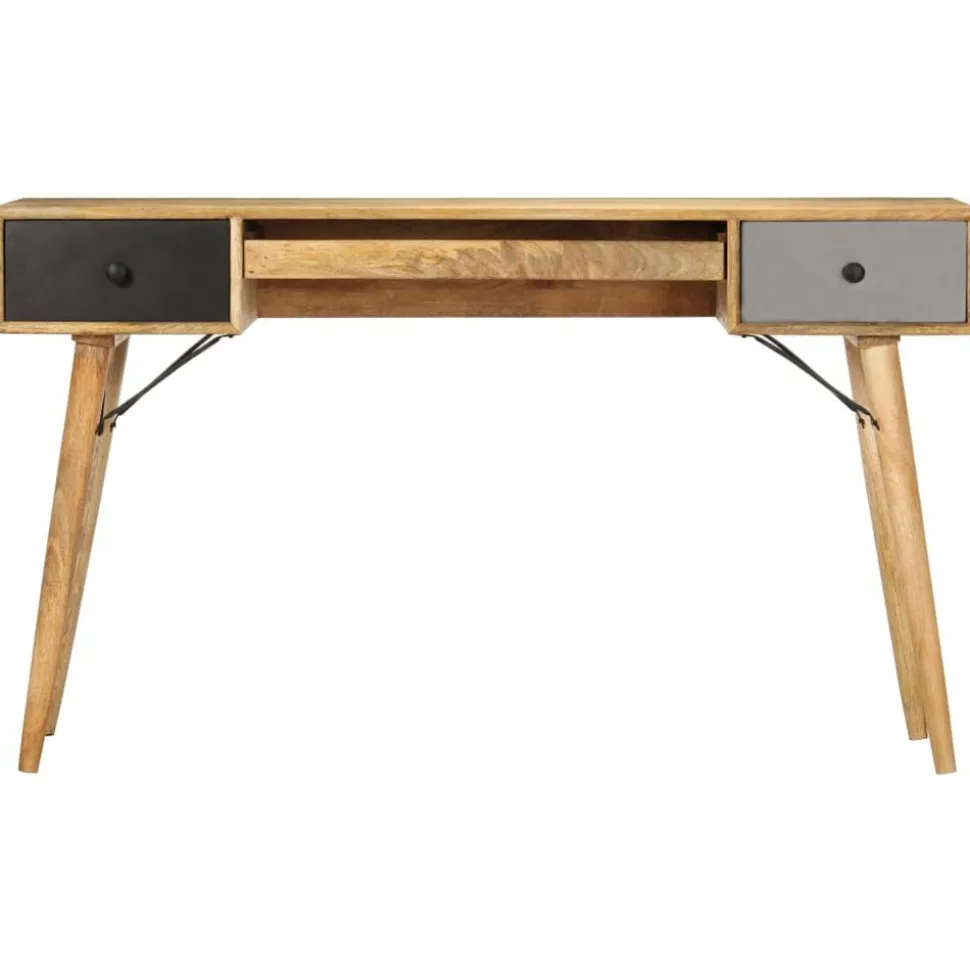 vidaXL Bureau met lades 130x50x80 cm massief mangohout