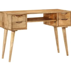 vidaXL Bureau met lades 110x47x76 cm massief mangohout