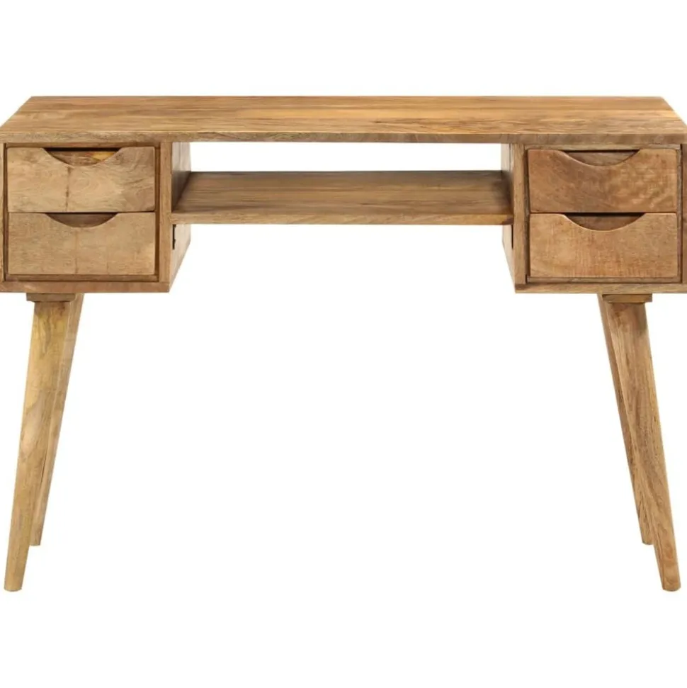 vidaXL Bureau met lades 110x47x76 cm massief mangohout