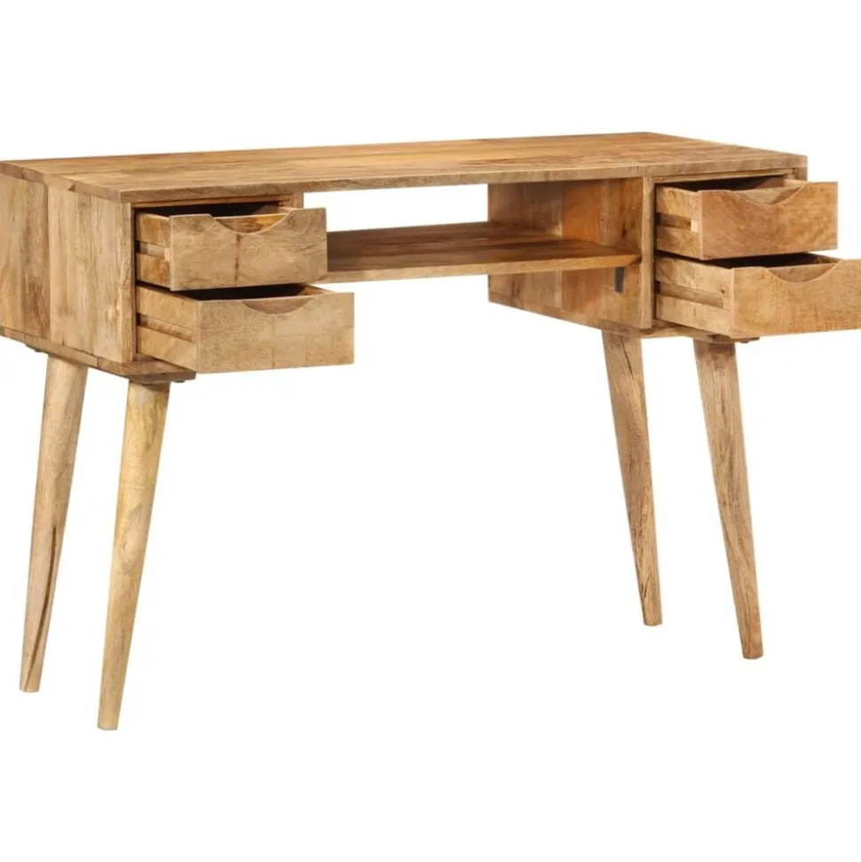 vidaXL Bureau met lades 110x47x76 cm massief mangohout