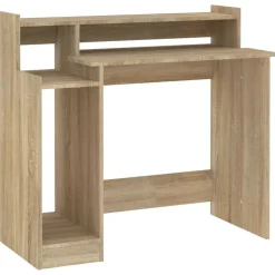 vidaXL Bureau met LED-verlichting 97x45x90 cm hout sonoma eikenkleurig