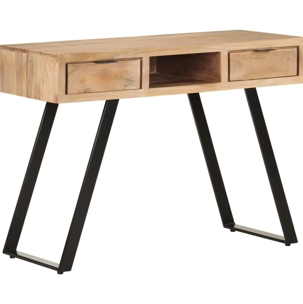 vidaXL Bureau met natuurlijke randen 107x45x79 cm massief acaciahout